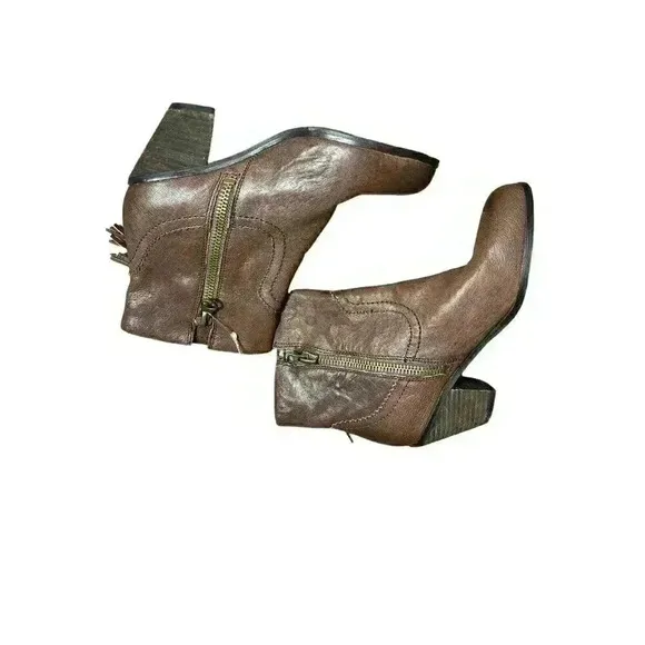 Sam Edelman Louie Women's Brown Leather Casual Booties N4146 Size 8M