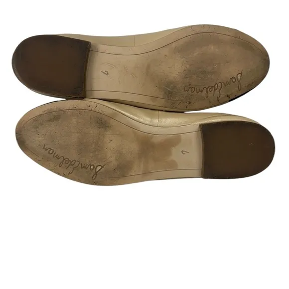 Sam Edelman Sara Nude Ballet Flats – Cap Toe, Stacked Heel, Coquette Girl,Size 7