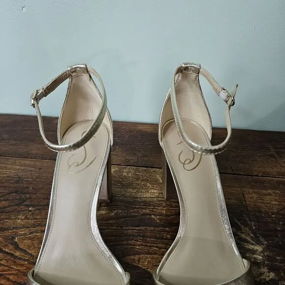 Sam Edelman Womens Robyn Gold Leather Pumps Shoes  9.5M 0622