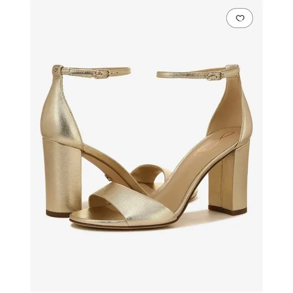 Sam Edelman Womens Robyn Gold Leather Pumps Shoes  9.5M 0622