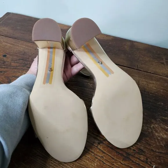 Sam Edelman Womens Robyn Gold Leather Pumps Shoes  9.5M 0622