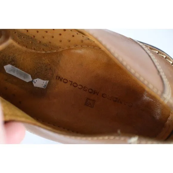 Sandro Moscolini Mens 11 EEE Brazil Leather Toe Cap Oxford Dress Shoes Brown
