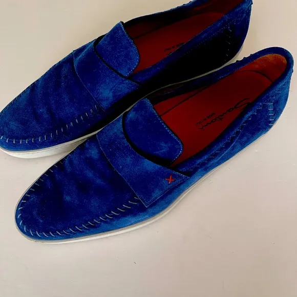Santoni men’s suede loafers shoes