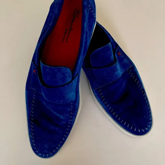 Santoni men’s suede loafers shoes