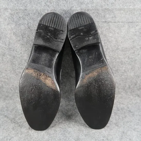 Santoni Shoes Mens 10.5 Penny Loafers Dress Leather Black Slip On Classic Formal