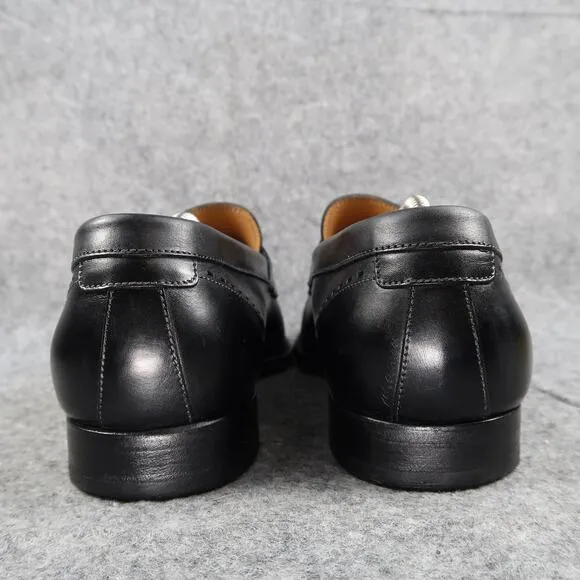 Santoni Shoes Mens 10.5 Penny Loafers Dress Leather Black Slip On Classic Formal