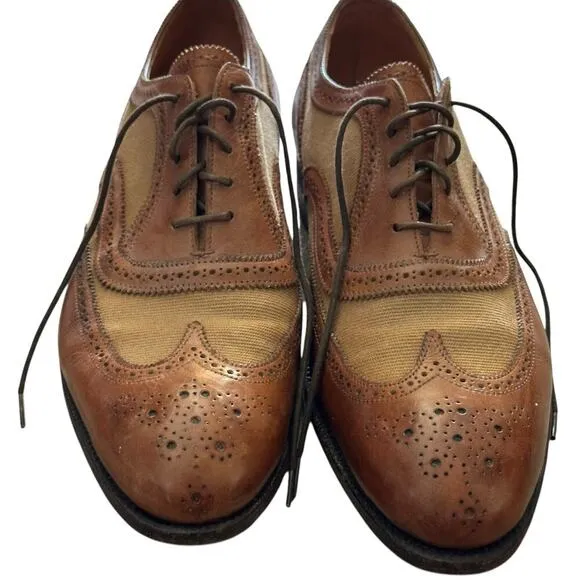 Sarroll Beverly Hills Men's Brown Leather Wing Tip Brogue Dress Shoes Size 7