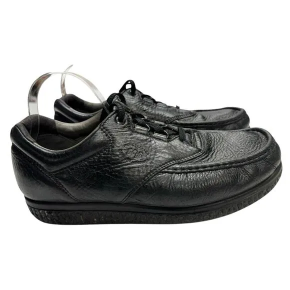 SAS PATHFINDER Handcrafted Black Pebbled Leather Moc Toe Shoes Men's US 12 M