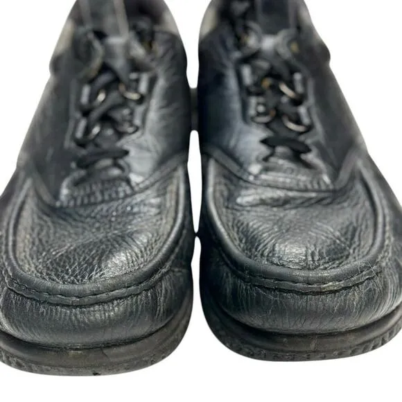 SAS PATHFINDER Handcrafted Black Pebbled Leather Moc Toe Shoes Men's US 12 M