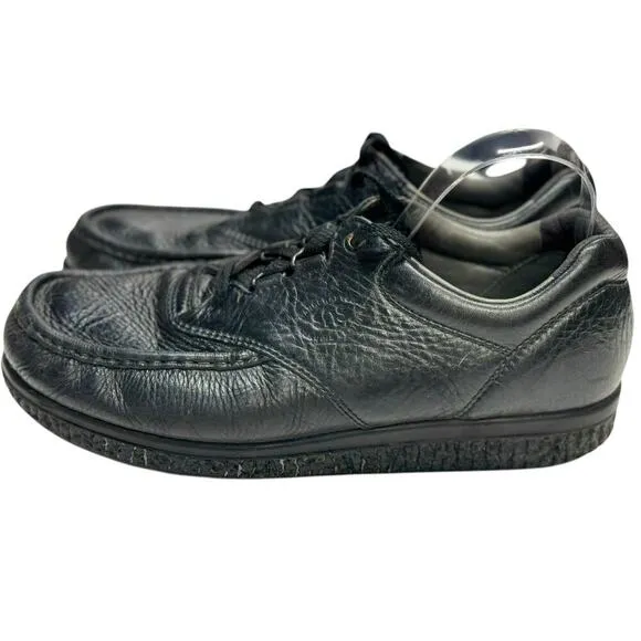 SAS PATHFINDER Handcrafted Black Pebbled Leather Moc Toe Shoes Men's US 12 M