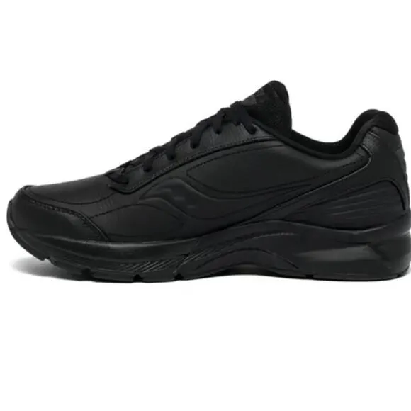 Saucony Omni Walker 3 Mens Black Leather Walking Shoes Sneakers Size 12 Wide