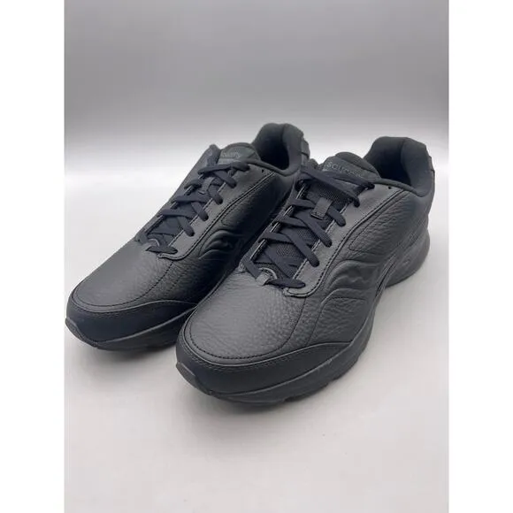 Saucony Omni Walker 3 Mens Black Leather Walking Shoes Sneakers Size 12 Wide
