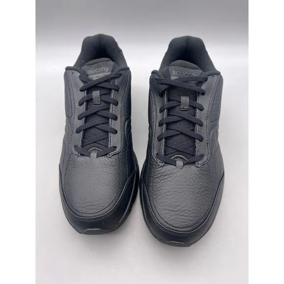 Saucony Omni Walker 3 Mens Black Leather Walking Shoes Sneakers Size 12 Wide