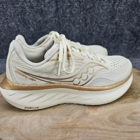Saucony Ride 18 Womens Size 6.5 Vanilla White Athletic Running Shoes S11000-104