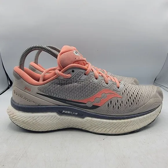 Saucony Triumph 18 Womens 7 Gray Athletic Running Shoes Sneakers S10595-30