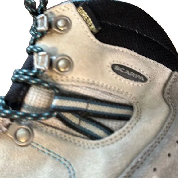 Scarpa Go Up Goretex Vibram Leather Hiking Outdoor Mountaineering Boots 6.5 wome