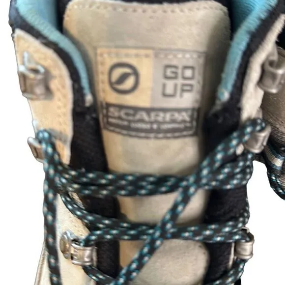 Scarpa Go Up Goretex Vibram Leather Hiking Outdoor Mountaineering Boots 6.5 wome