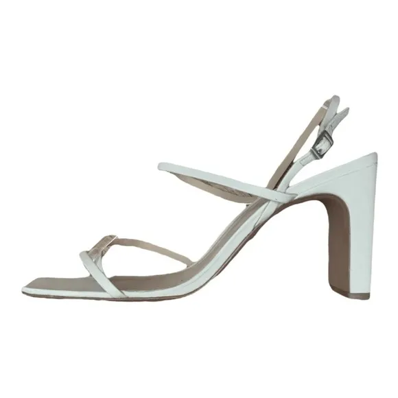 Schutz Women's Amaia Block-Heel Strappy Slingback Sandals Light Stone Size 10B