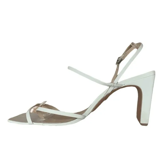 Schutz Women's Amaia Block-Heel Strappy Slingback Sandals Light Stone Size 10B