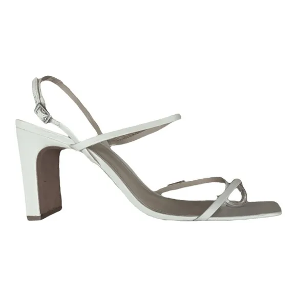 Schutz Women's Amaia Block-Heel Strappy Slingback Sandals Light Stone Size 10B