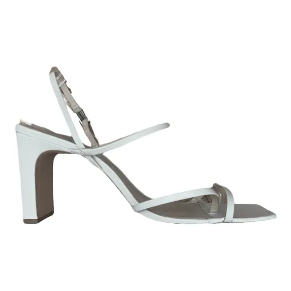Schutz Women's Amaia Block-Heel Strappy Slingback Sandals Light Stone Size 10B