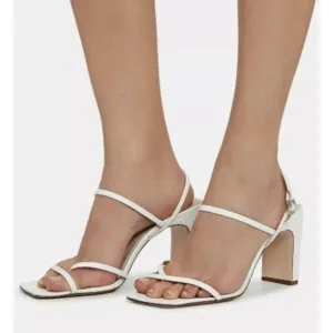 Schutz Women's Amaia Block-Heel Strappy Slingback Sandals Light Stone Size 10B