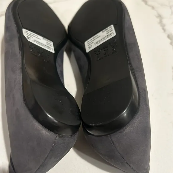 SCHUTZ Women’s Ballet Flats Gemma Pointed Toe with Diamonds Grey Suede NEW 8