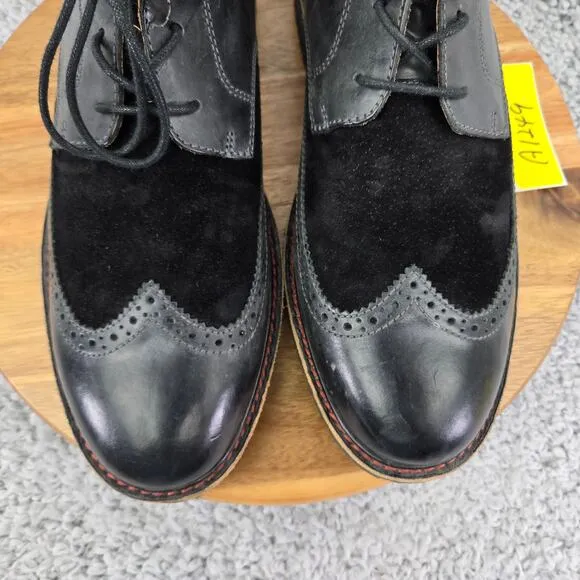 Sebago Pinehurst Black Leather Wingtip Brogue Casual Dress Boots Mens 11 M