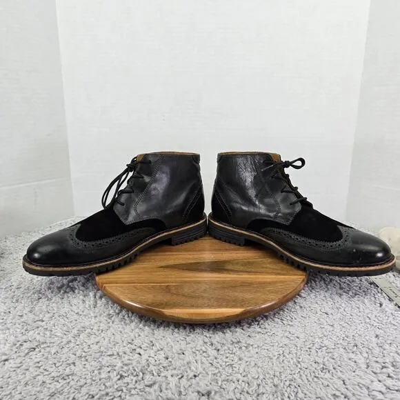 Sebago Pinehurst Black Leather Wingtip Brogue Casual Dress Boots Mens 11 M