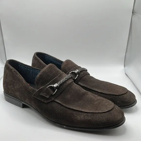 Section X Men's Saint Braid Bit Venetian Suede Dress Shoes size 8