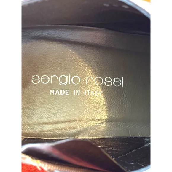 Sergio Rossi Ankle Boots 💥SZ 9 Embroidered Brown Leather 40 Excellent Condition