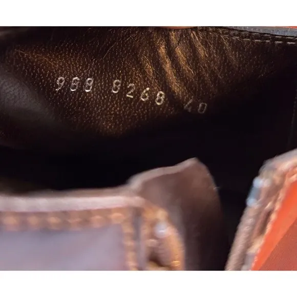 Sergio Rossi Ankle Boots 💥SZ 9 Embroidered Brown Leather 40 Excellent Condition