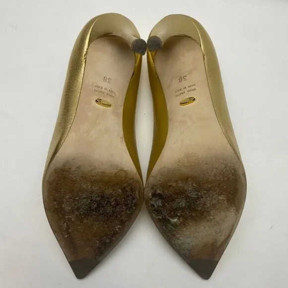 Sergio Rossi Gold Pumps Size 8
