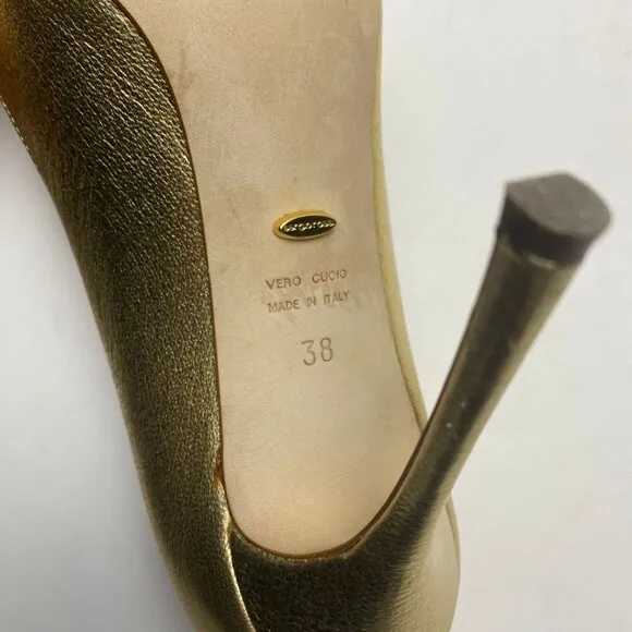 Sergio Rossi Gold Pumps Size 8