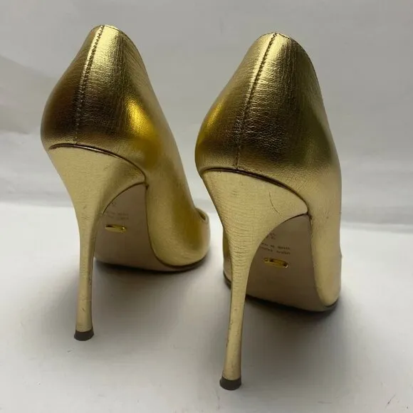 Sergio Rossi Gold Pumps Size 8