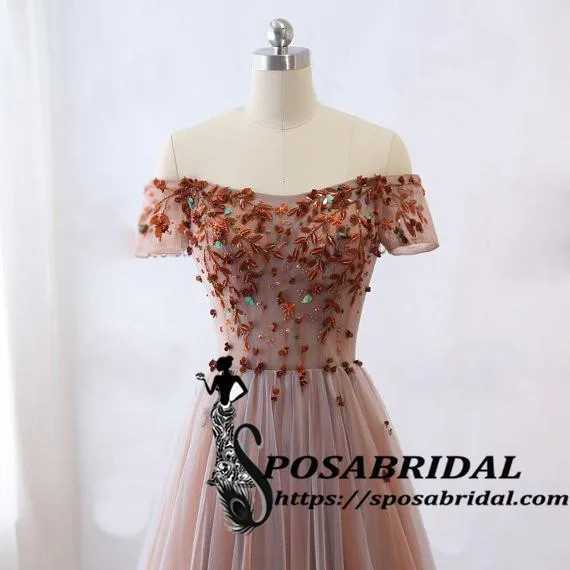 Sexy Off Shoulder Prom Dresses, Sweetheart Neck Flowers Long  Women Formal Bridesmaid Dresses ,WG327