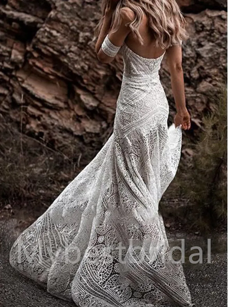 Sexy Sweetheart Off shoulder Mermaid Lace applique Wedding Dresses,WDY0330
