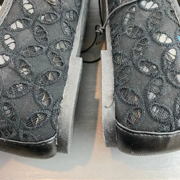 Seychelles Lily Mary Jane Flat Women Size 8W Black Lace Wide Width Memory Foam