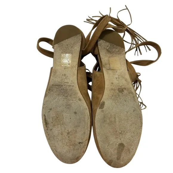 Sigerson Morrison Shoes Women's Size 6.5 Brown suede Ankle Wrap Ballet Flats