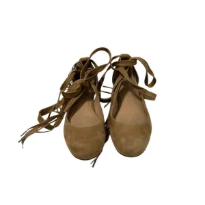 Sigerson Morrison Shoes Women's Size 6.5 Brown suede Ankle Wrap Ballet Flats