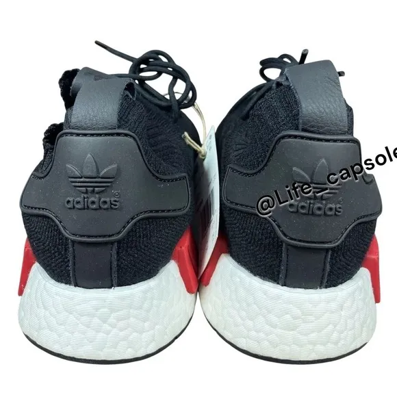 Size 4.5 adidas NMD R1 Primeknit OG Uncaged Black Red White GZ0066 / 6 Women's