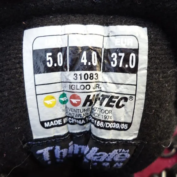 SIZE 5. Kids Hi-Tec IGLOO JR. hiking boots.