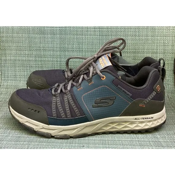 Skechers MEN Escape Plan sneakers shoes man 14 leather textile shoes