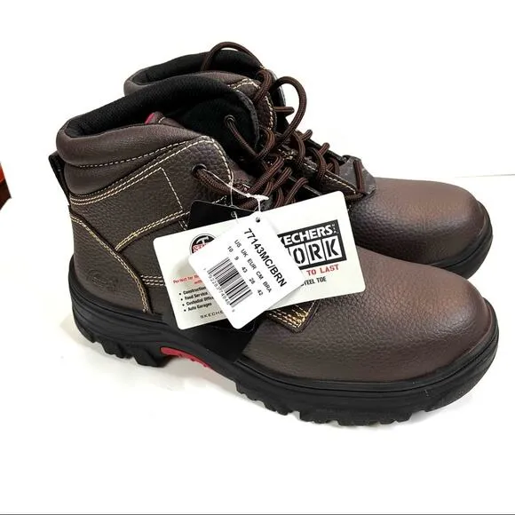 Skechers Men's Burgin Tarlac Industrial Work Boots Brown size 10