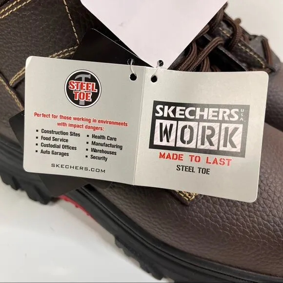 Skechers Men's Burgin Tarlac Industrial Work Boots Brown size 10