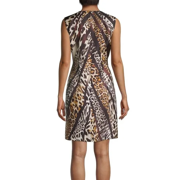 Slimming 🦓KOBI HALPERIN 🐆Kerry Animal Print Dress be the wild Cat 😺