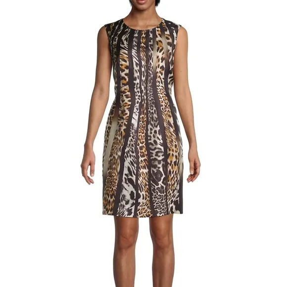 Slimming 🦓KOBI HALPERIN 🐆Kerry Animal Print Dress be the wild Cat 😺