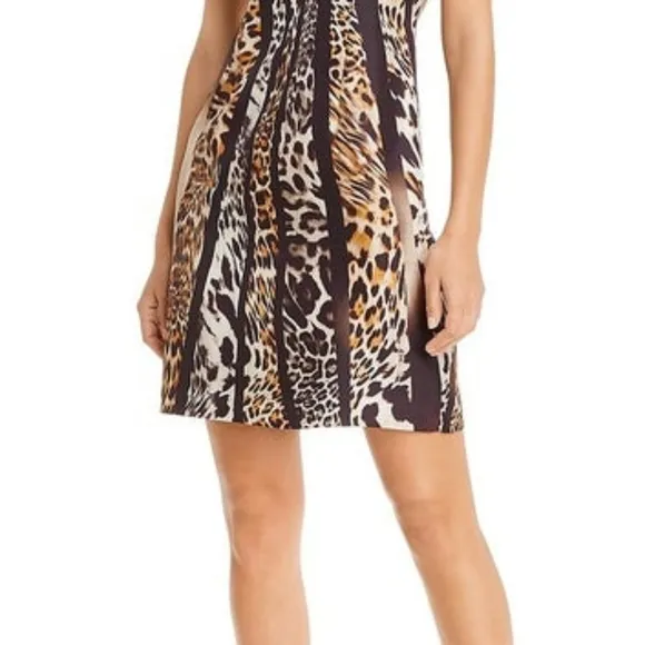 Slimming 🦓KOBI HALPERIN 🐆Kerry Animal Print Dress be the wild Cat 😺