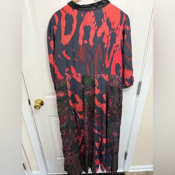 Soft Surroundings Womens Epiphany Mauve Cheetah Velvet Boho Maxi Dress Sz 14 NWT