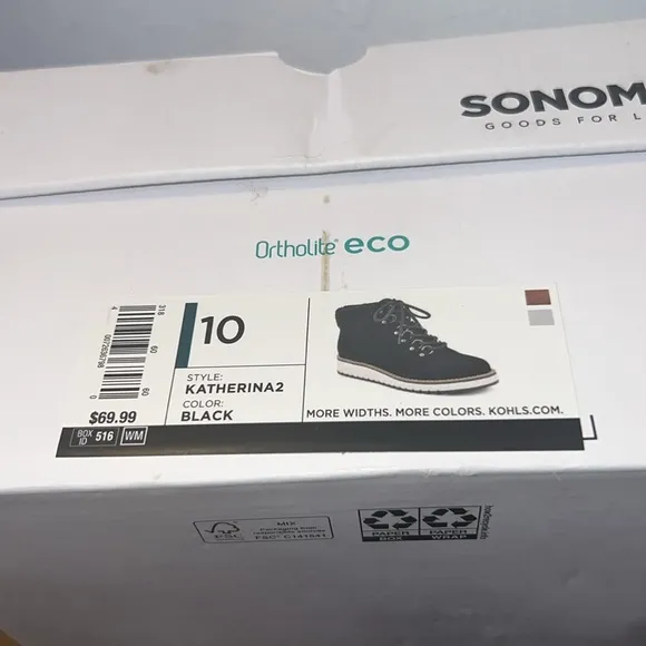 Sonoma Goods For Life Katherina Winter Black Women's Hiker Boots New In Box 10